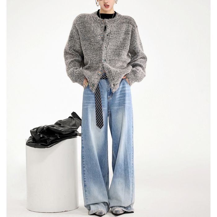 コントラストボタン カーディガン 10097