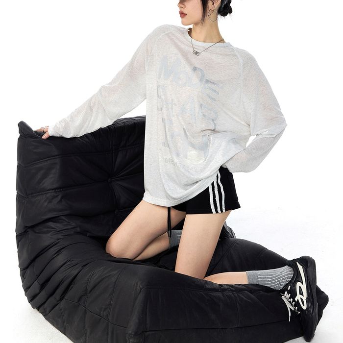 ロゴプリント 長袖Tシャツ 10107