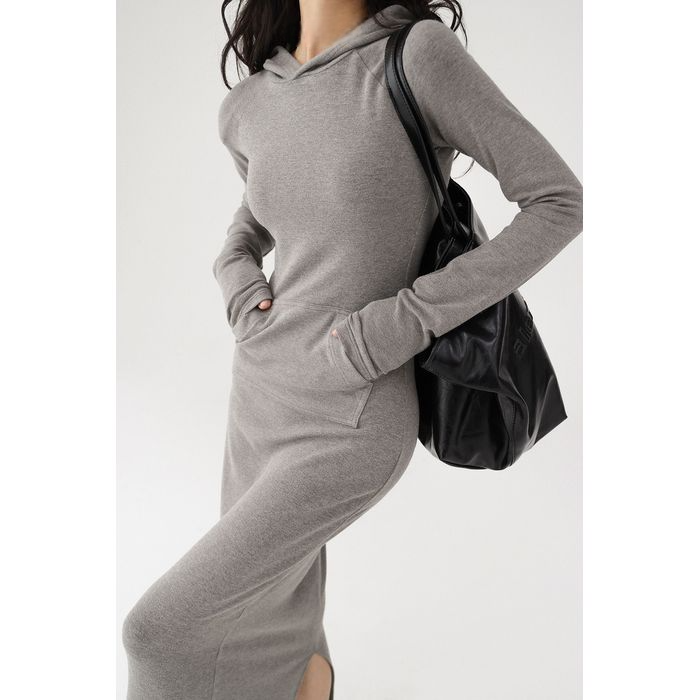 フード付 マキシワンピース 10049