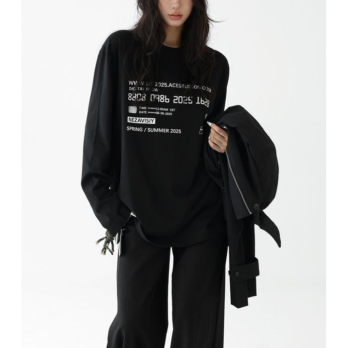 デジタルロゴ 長袖プルオーバー 10055