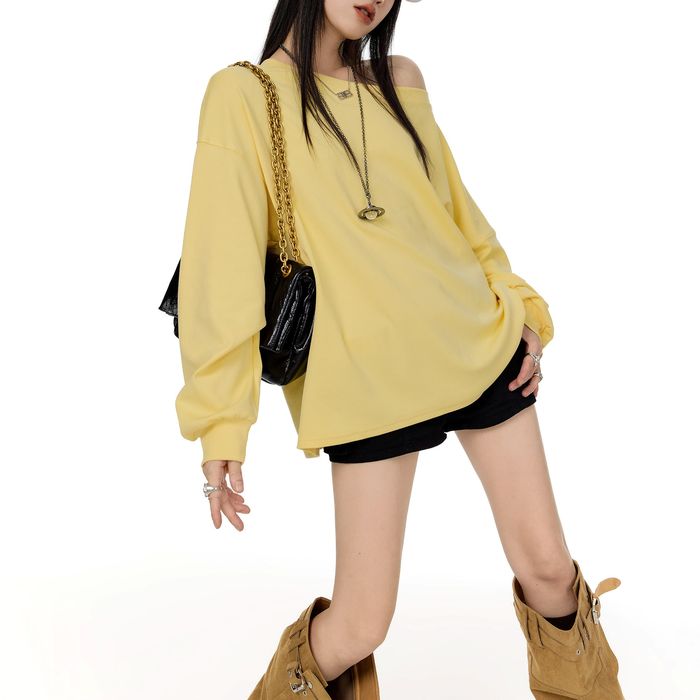 ワンショルダー 長袖Tシャツ 10106