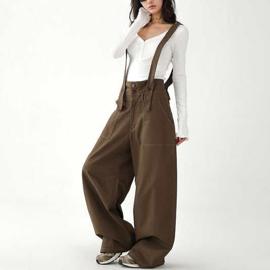 ワイドレッグ サスペンダーパンツ 10061