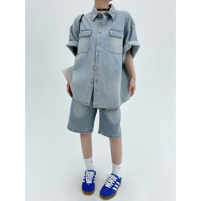 デニム 半袖シャツ 10083