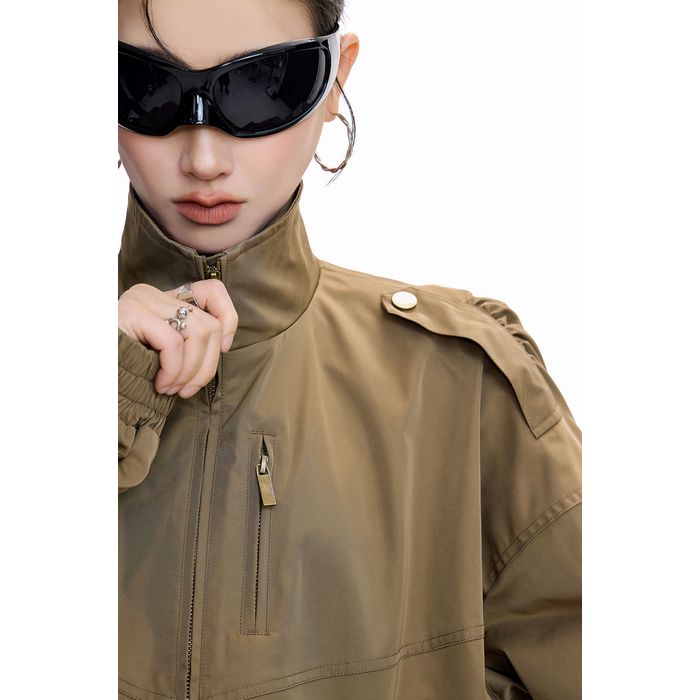 ショート丈 ジップアップジャケット 10103