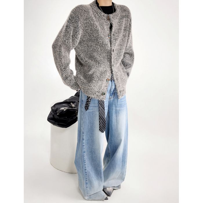 コントラストボタン カーディガン 10097