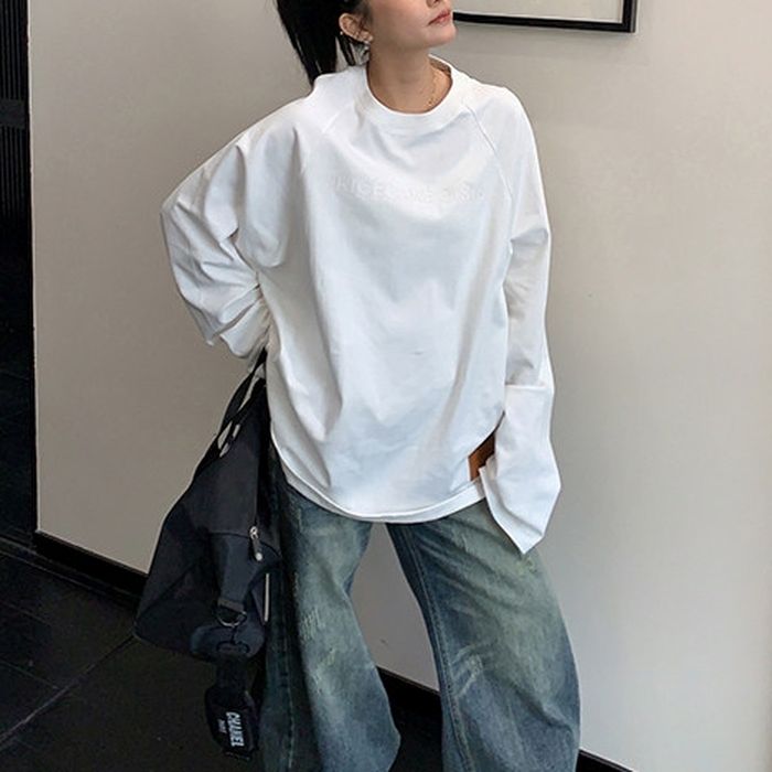 ロゴプリント 長袖Tシャツ 10108