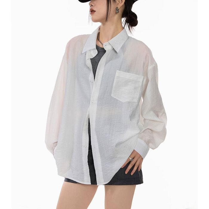 オーバーサイズ シア―シャツ 10095