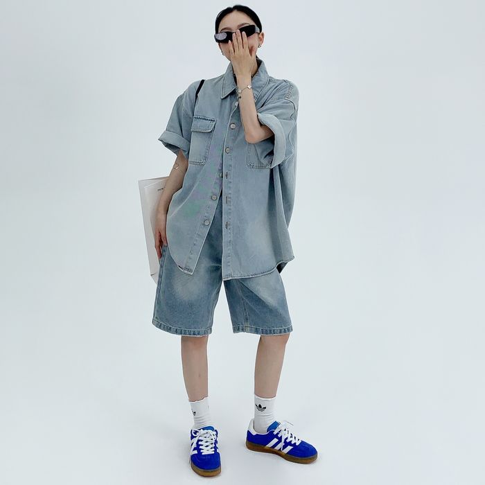 デニム 半袖シャツ 10083