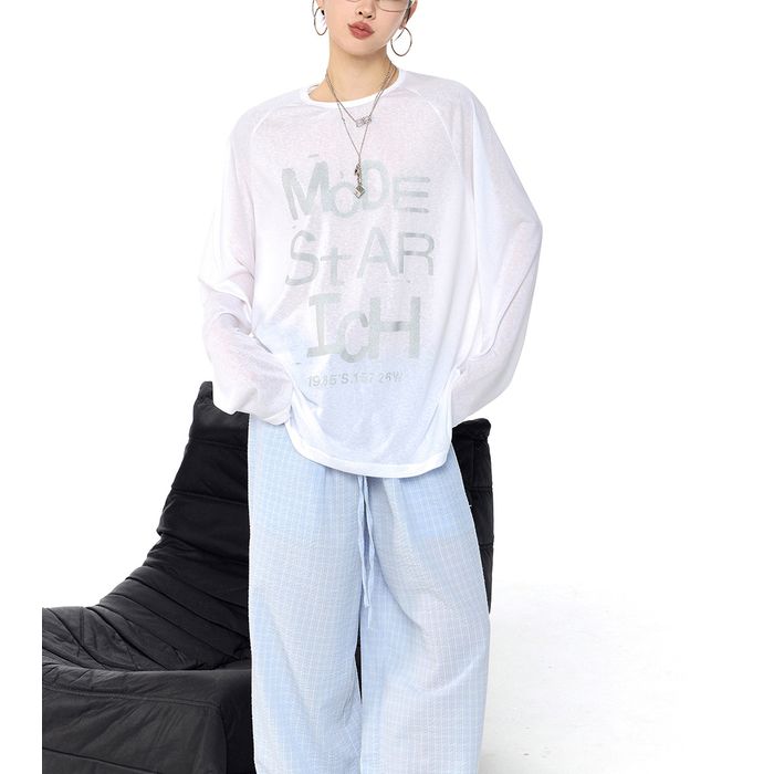 ロゴプリント 長袖Tシャツ 10107