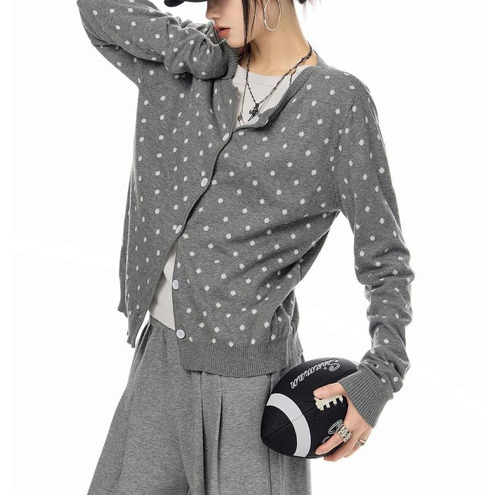 ドット柄 カーディガン 10100