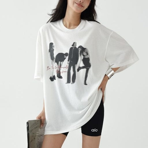 フォトプリント オーバーサイズTシャツ 10044