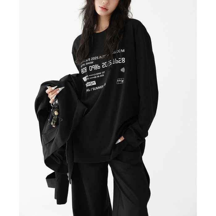 デジタルロゴ 長袖プルオーバー 10055