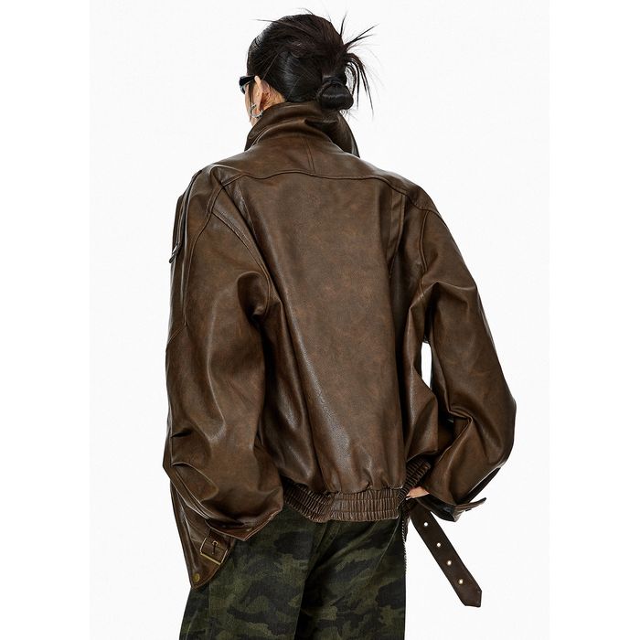 ヴィンテージ加工 エコレザージャケット 10102