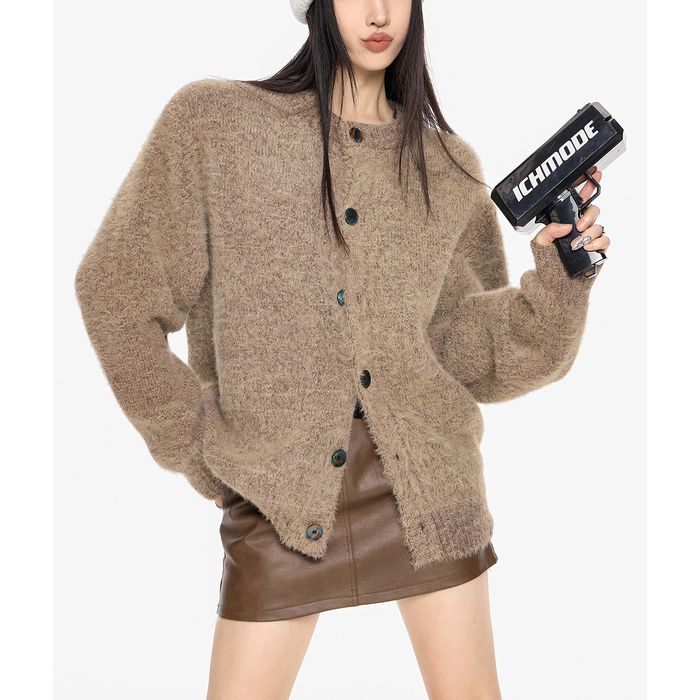 コントラストボタン カーディガン 10097