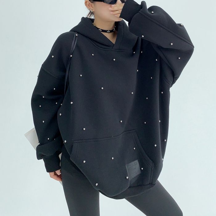 パール装飾 プルオーバーパーカー 10037