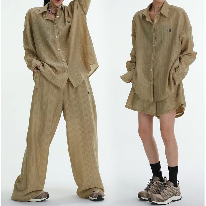 ワンポイントロゴ 長袖シャツ 10047