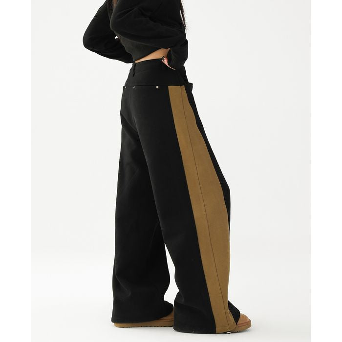 カラーブロック ワイドパンツ 10063