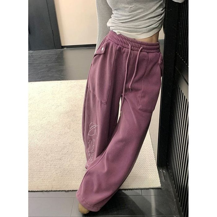 ロゴ刺繍 ワイドパンツ 10024