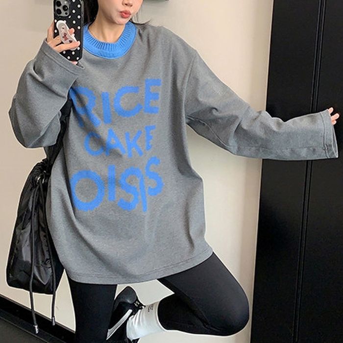 レース風レタリング カットソー 10026