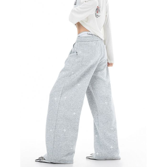 クロス柄 ワイドパンツ 10009