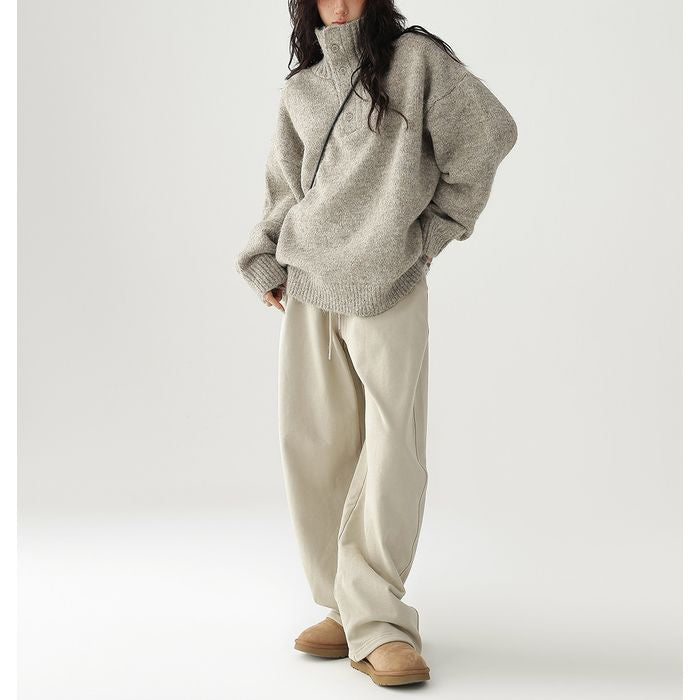 ボタンハイネック ニット 10042