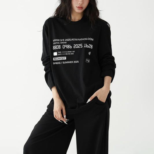 デジタルロゴ 長袖プルオーバー 10055