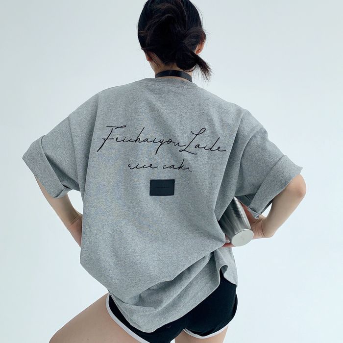 バックラベル&ロゴ オーバーサイズTシャツ 10039