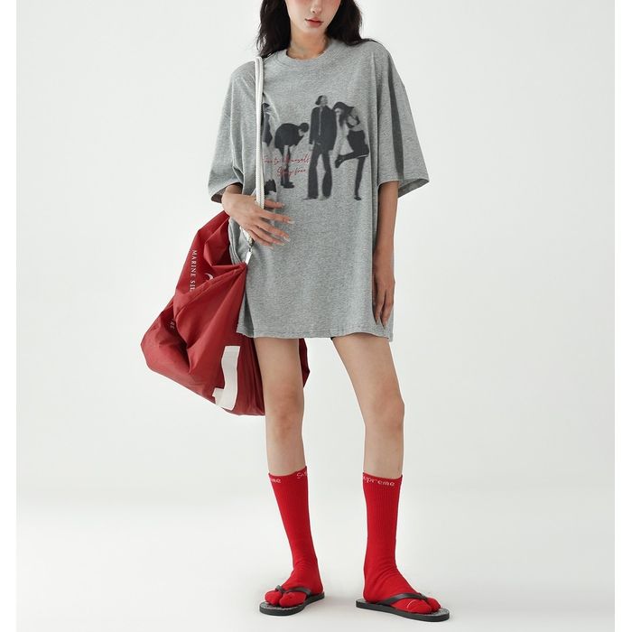 フォトプリント オーバーサイズTシャツ 10044