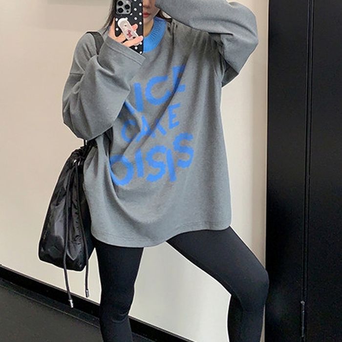 レース風レタリング カットソー 10026