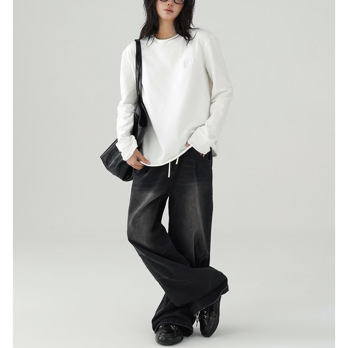 刺繍ロゴ 長袖プルオーバー 10054