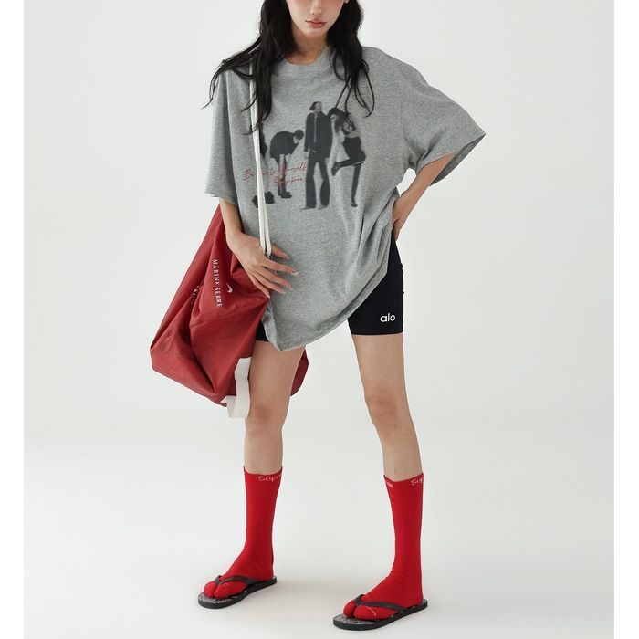 フォトプリント オーバーサイズTシャツ 10044