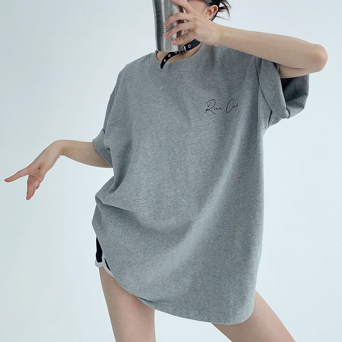 バックラベル&ロゴ オーバーサイズTシャツ 10039