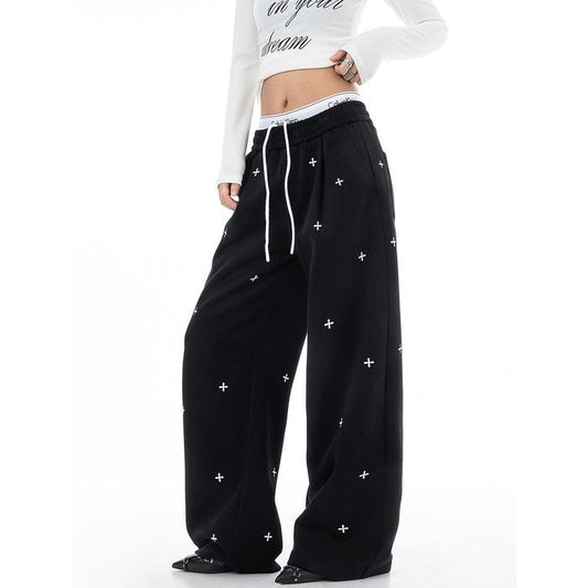 クロス柄 ワイドパンツ 10009