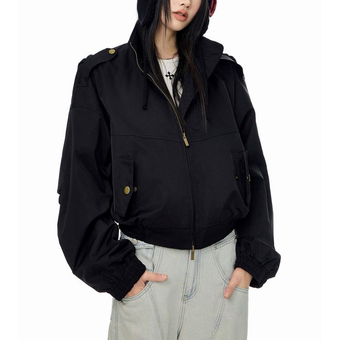 ショート丈 ジップアップジャケット 10103