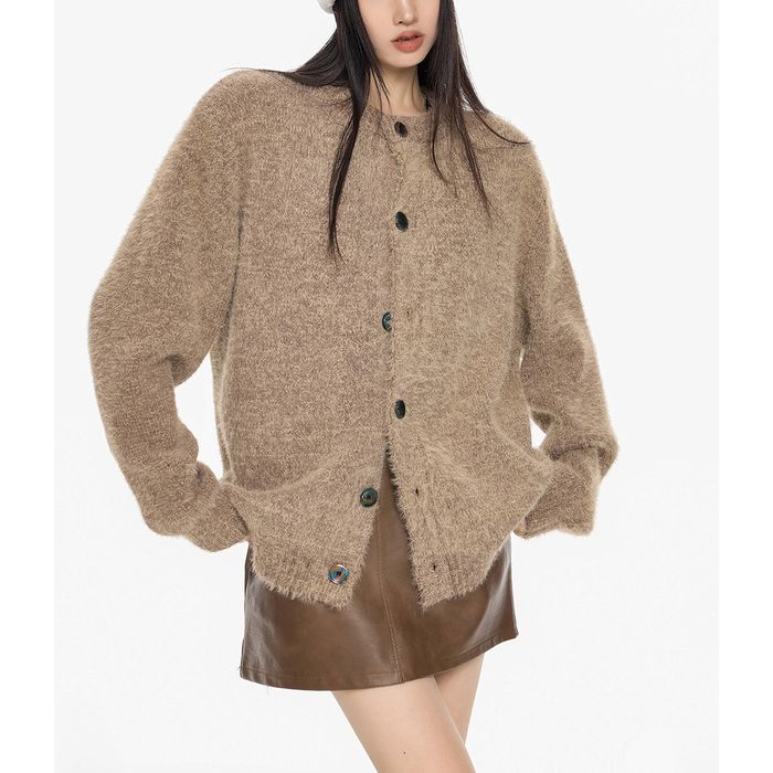 コントラストボタン カーディガン 10097