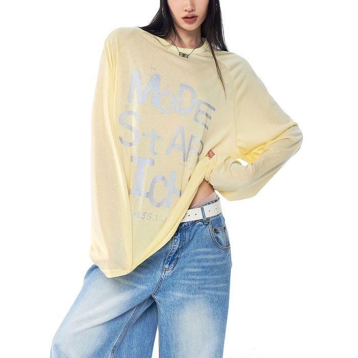 ロゴプリント 長袖Tシャツ 10107