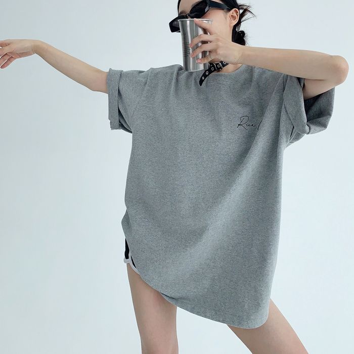 バックラベル&ロゴ オーバーサイズTシャツ 10039