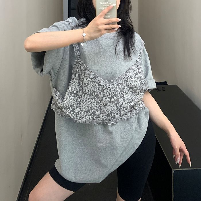 レースキャミ レイヤード Tシャツ 10081