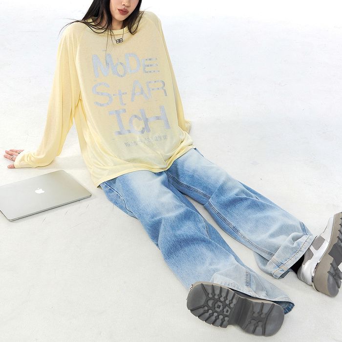 ロゴプリント 長袖Tシャツ 10107