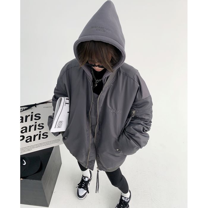 フード付き ダブルジップジャケット 10007