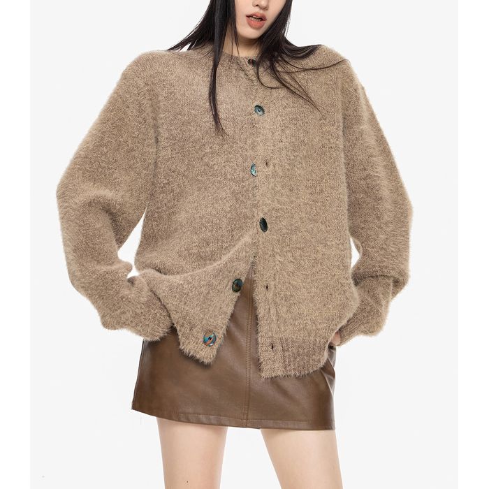 コントラストボタン カーディガン 10097