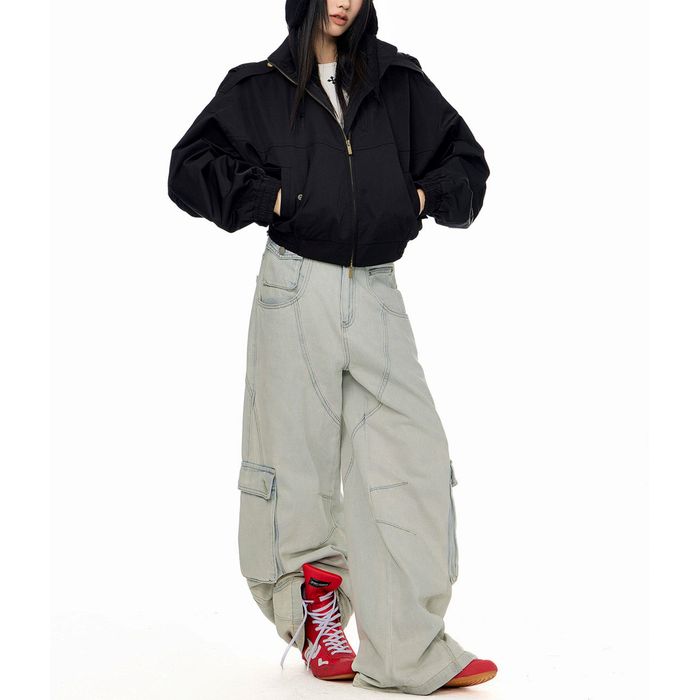 ショート丈 ジップアップジャケット 10103