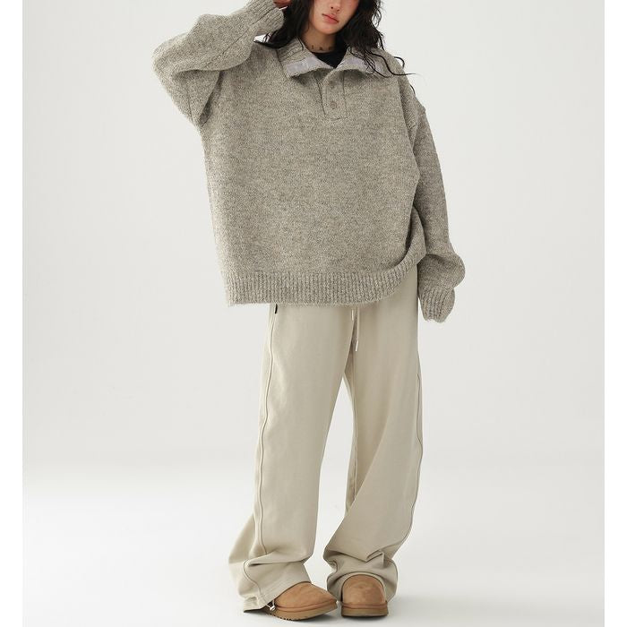 ボタンハイネック ニット 10042