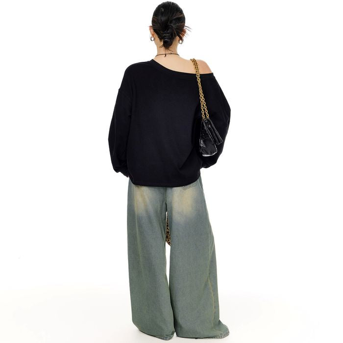 ワンショルダー 長袖Tシャツ 10106