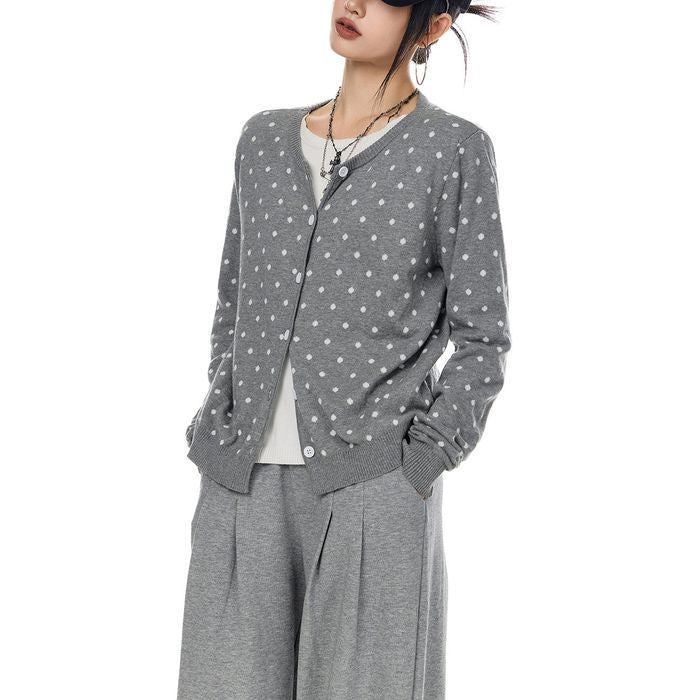 ドット柄 カーディガン 10100