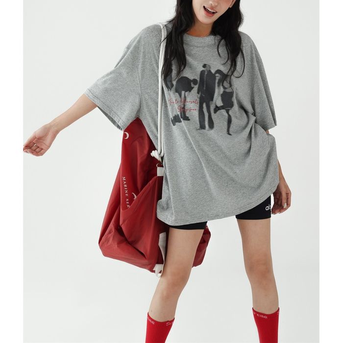 フォトプリント オーバーサイズTシャツ 10044