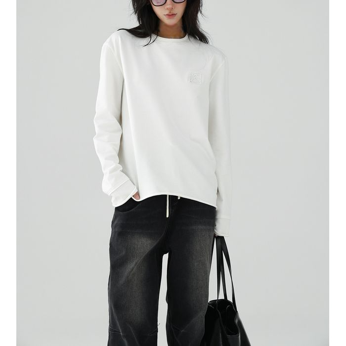 刺繍ロゴ 長袖プルオーバー 10054