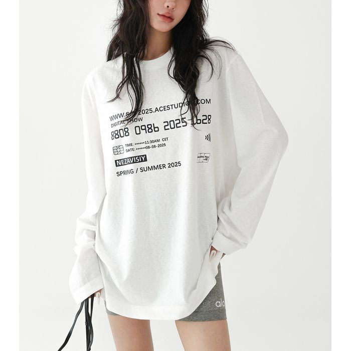 デジタルロゴ 長袖プルオーバー 10055