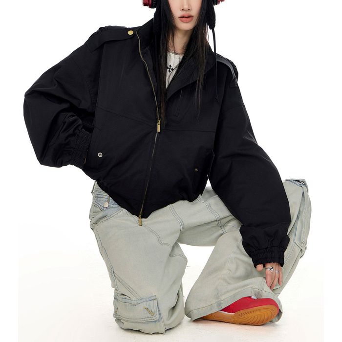 ショート丈 ジップアップジャケット 10103