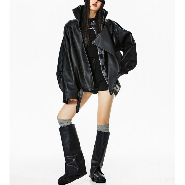 ヴィンテージ加工 エコレザージャケット 10102